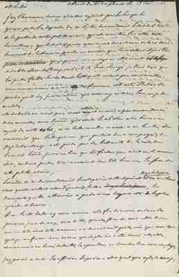 No. 152a: Perte Bourgogne - Brouillon lettre B de V à - n.d.