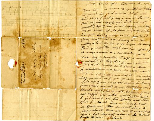 Susan Burton letter to Sally McCuddy and Mary McCuddy, 9 December 1832