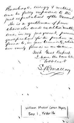 William Mercer Green Papers Box 1 Folder 16 Correspondence 1868-69 Document 13