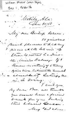 William Mercer Green Papers Box 1 Folder 16 Correspondence 1868-69 Document 16