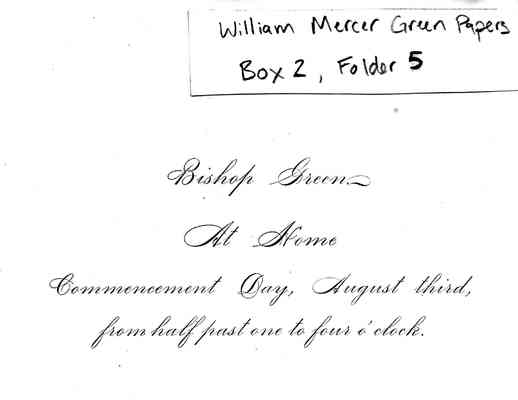 William Mercer Green Papers Box 2 Folder 5 Document 6