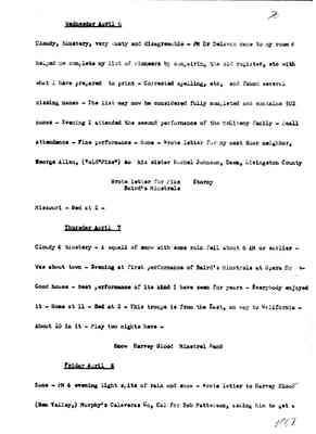 Diary 61-7: April 1-13, 1887 - preliminary transcript