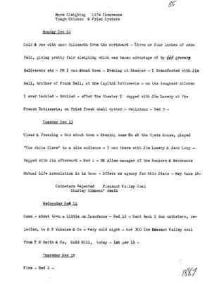 Diary 62-9: December, 1887 - preliminary transcript