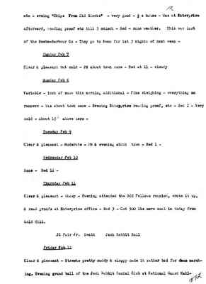 Diary 68-02: February, 1892 - preliminary transcript