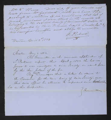 1853-04-02 Trustee Committee on Lots: Packard to Howe, 1831.036.004A, 1831.036.004B