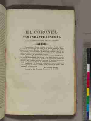 El Coronel Comandante Jeneral