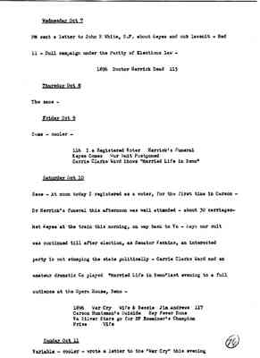 Diary 72-10: October, 1896 - preliminary transcript