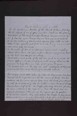 1852-11-02 Letter: Superintendent Rufus Howe to the Trustees, 1831.018.001-006