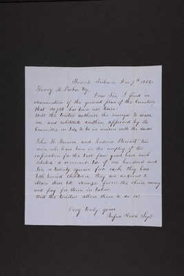 1852-12-07 Letter: Superintendent Rufus Howe to Henry M. Parker, 1831.018.001-007