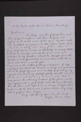 1853-08 Letter: Superintendent Rufus Howe to the Trustees, 1831.018.001-008