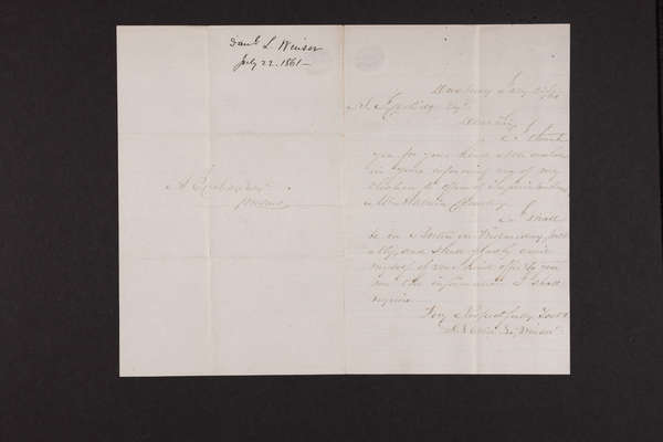 1861-07-22 Letter: Superintendent Winsor to Coolidge, 1831.016.001.004-005