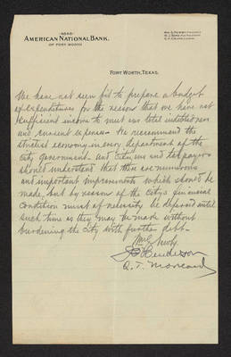 Council Proceedings:  October 2 and October 10, 1903