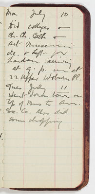 Miles Franklin pocket diary, 1911, Part 2