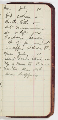 Miles Franklin pocket diary, 1911, Part 2
