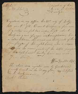 Goochland County "Free Negro Register", 1804-1864