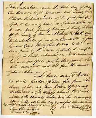 Allen, Gabriel: Deed of Emancipation, Henrico County