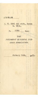 Idol-Piedmont B&L Assn. Agreement, Jan. 26, 1928