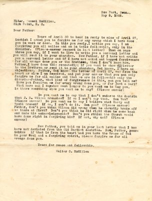 Letter from Walter McMillan to Samuel McMillan, May 5, 1926
