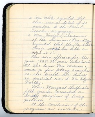 Minutes of the Elm Street School P.T.A., 1934-1940 (Part 7)