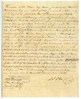 Angus, George; etc. : Deed of Emancipation, Petersburg City