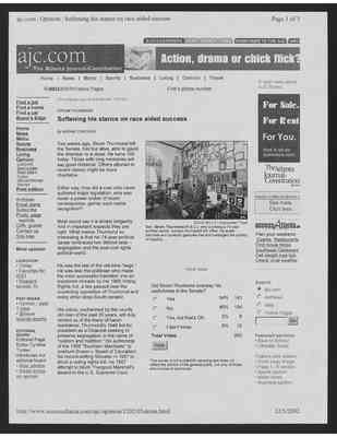 Article by Nadine Cohodas- "Strom Thurmond: Softening His Stance on Race Aided Success" , 2002 December 5