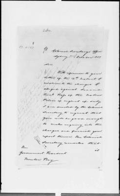 QSA17617 1857 Letter from William Elyard to Government Resident 23 October, Letters addressed to the Government Resident by the Colonial Secretary, Sydney, on the Native Police, DR50997