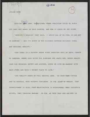 (Draft) Speech about the upcoming presidential election, in [New Orleans, Louisiana?], 1972 October 5 (Doc 1 of 4)