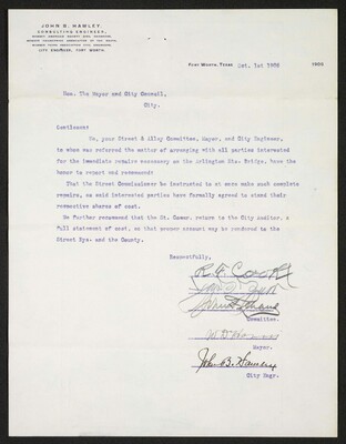 Council Proceedings:  October 1, 1906