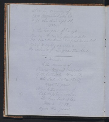 Plymouth, MA, Epitaphs 1697-1857 V6