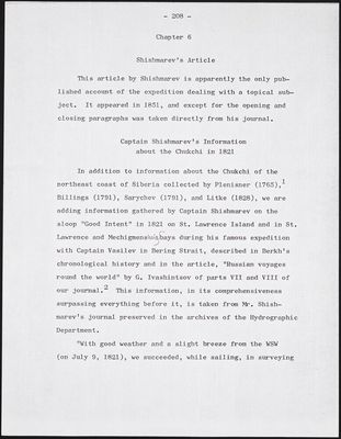 Capt. Shishmarev's information about the Chukchi
