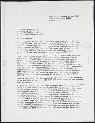 Dorothy Jean Ray, letter, to Edward Connery Lathem, 1970 July 9