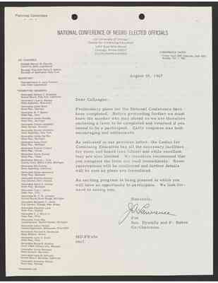 To Julian Bond from J. A. Lawrence, 30 Aug 1967, with Bond's draft response