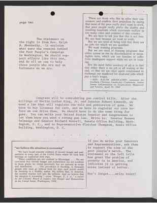 From Julian Bond to 136th House District constituents, ca. 8 July 1968, Newsletter (Copy 1)