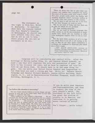 From Julian Bond to 136th House District constituents, ca. 8 July 1968, Newsletter (Copy 2)