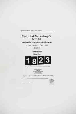 ITM846737 Colonial Secretary's Inwards Correspondence - 1860
