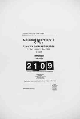 ITM846738 Colonial Secretary's Inwards Correspondence - 1860, No 2004 - 2347