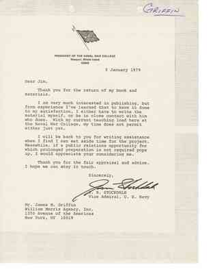 Letter from James B. Stockdale to James M. Griffin, 1979 Jan 5