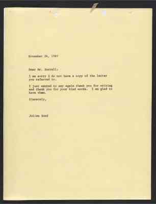 From Julian Bond to Mr. Burrell, 24 Nov 1969