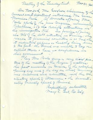 1926.11.30 November 30 1926
