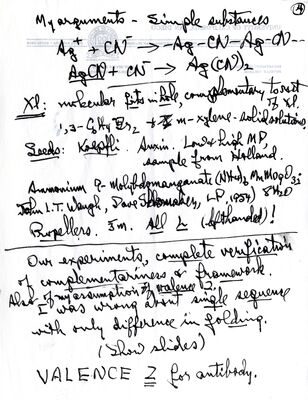 Molecular Complementariness and Biological Specificity and The Structure of Proteins. February 26-28, 1968 (1968s.3)
