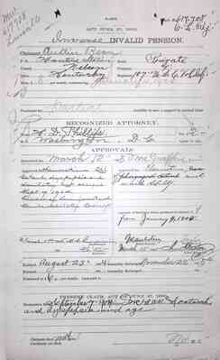 Bean, Austin, 107th USCT Pension