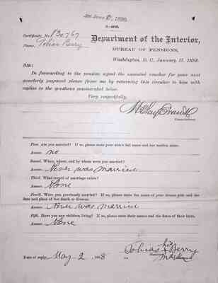 Berry, Tobias, 109th USCT Pension