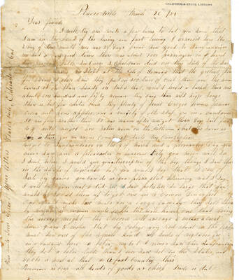 Letter from Placerville, 1854 March 20