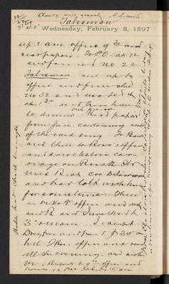 Thomas Martin Diaries: 1897, Part 1 of 3
