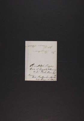 Adams Statue: Memo with Addresses for Randolph Rogers, Jacob Bigelow, 1831.039.005-011