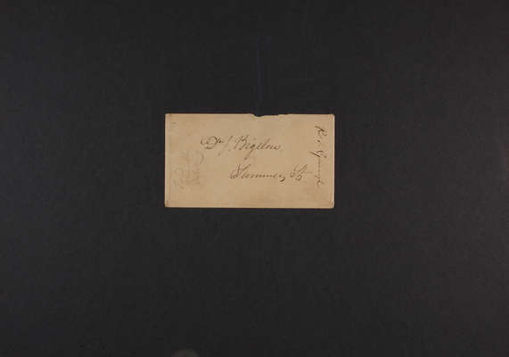 Winthrop Statue: Envelope circa 1854, Dr. Jacob Bigelow from Richard S. Greenough, 1831.039.007-004