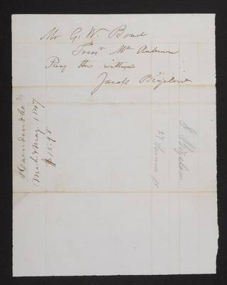 1847-04 Bigelow Chapel Stained Glass: Harnden Co. to Jacob Bigelow_Shipping Invoice (page 2)