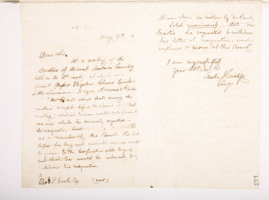 Copying Book: Secretary's Letters, 1860 (page 143)