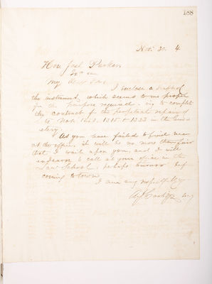 Copying Book: Secretary's Letters, 1860 (page 188)