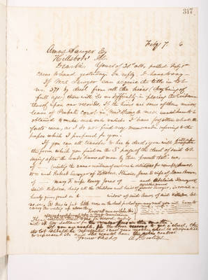 Copying Book: Secretary's Letters, 1860 (page 317)